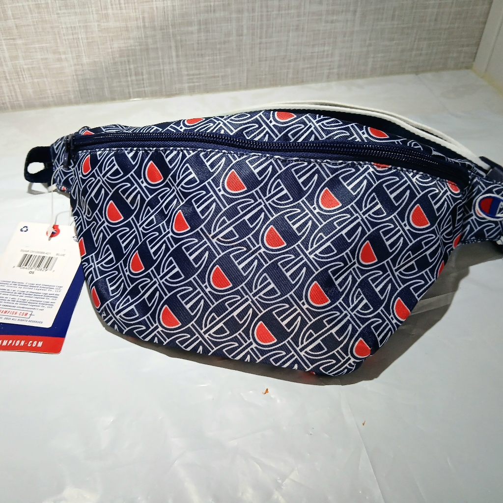 Champion Belt Bag Ch1285bb421 Blue Classic Repeat Logo BrandNew WTags